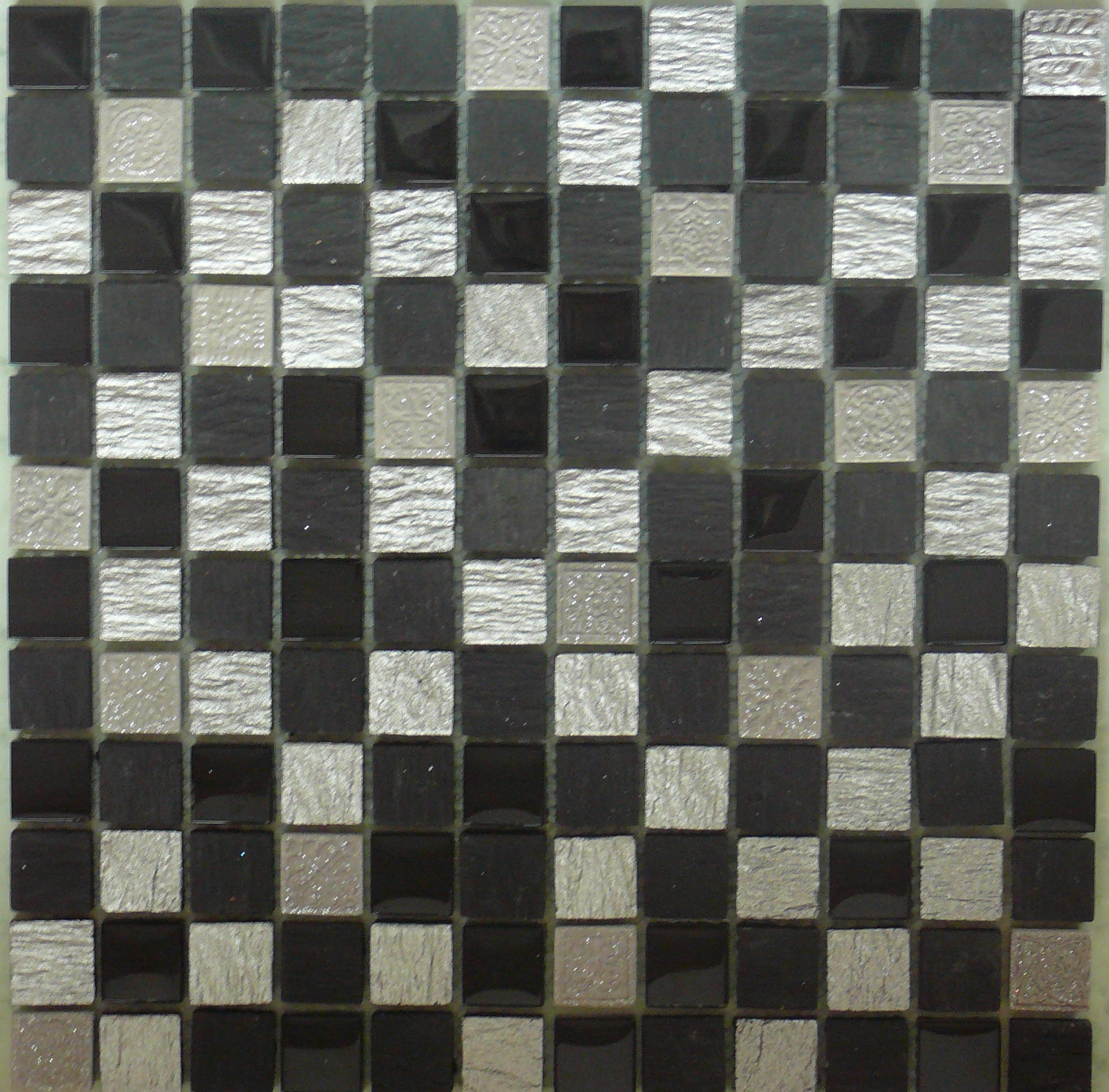 Mosaic Black Slate and silver Tile 300mm x 300mm Tommy Tiler