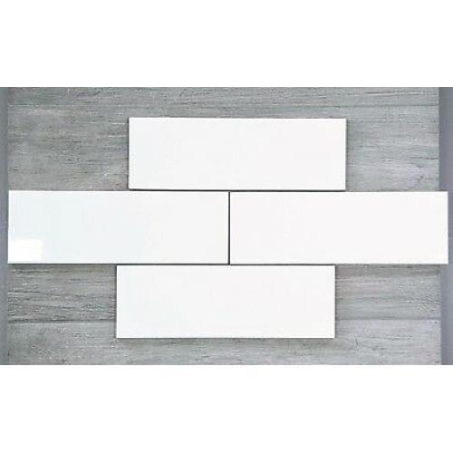 Glossy Flat White Wall Tile 300mm x 100mm