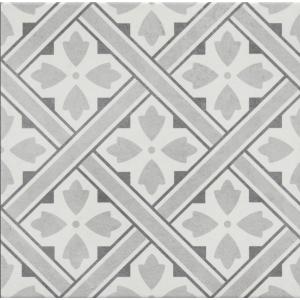 D M J Grey Patterned Floor Tile 330mm x 330mm