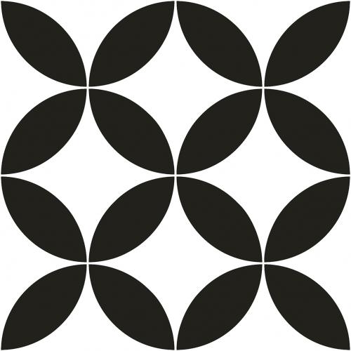 Iris White and Black Patterned Wall & Floor Tile 200mm x 200mm