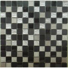 Mosaic Black Slate and Silver Tile 300mm x 300mm Mosaic Black Slate and Silver Tile 300mm x 300mm