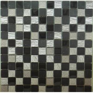 Mosaic Black Slate and Silver Tile 300mm x 300mm Mosaic Black Slate and Silver Tile 300mm x 300mm