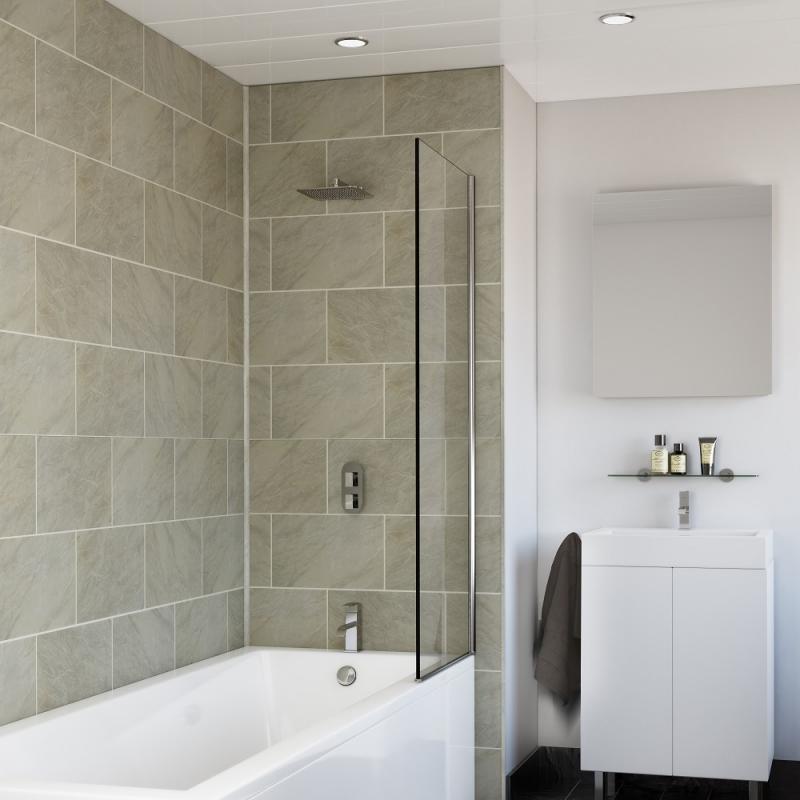 Tile Effect Pvc Wall Cladding Grey Marble 2800mm X 250mm X 8mm